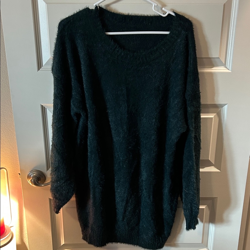 Cozy Black Women's Sweater - FLUFFY